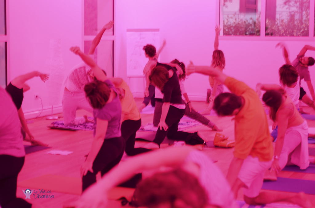 Lezione di Hatha Yoga al Centro Le Vie del Dharma