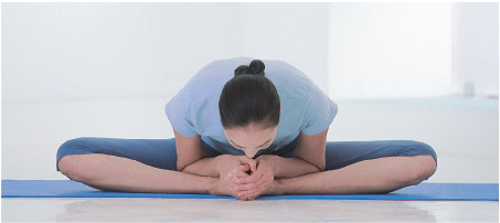 posizione yoga della farfalla piegata