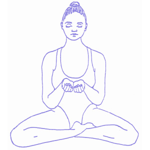 Posizione facile e mudra per la meditazione sulla gratitudine